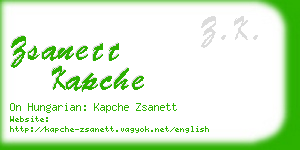 zsanett kapche business card